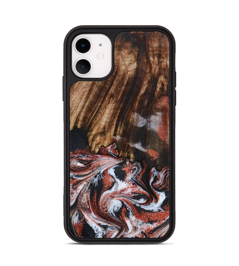 iPhone 11 Wood Phone Case - Tamie (Black & White, 798387)
