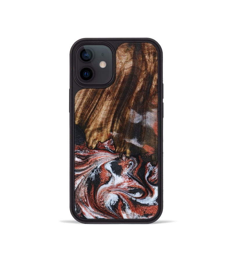 iPhone 12 mini Wood Phone Case - Tamie (Black & White, 798387)