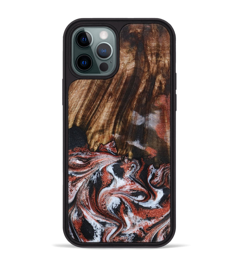 iPhone 12 Pro Max Wood Phone Case - Tamie (Black & White, 798387)