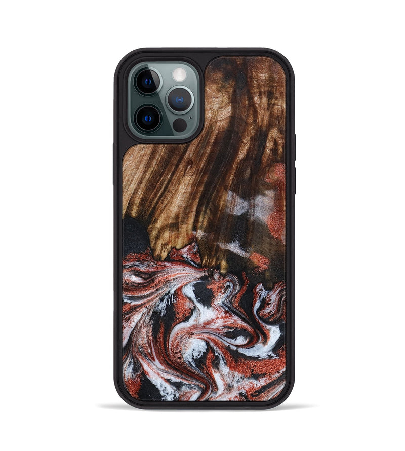 iPhone 12 Pro Wood Phone Case - Tamie (Black & White, 798387)