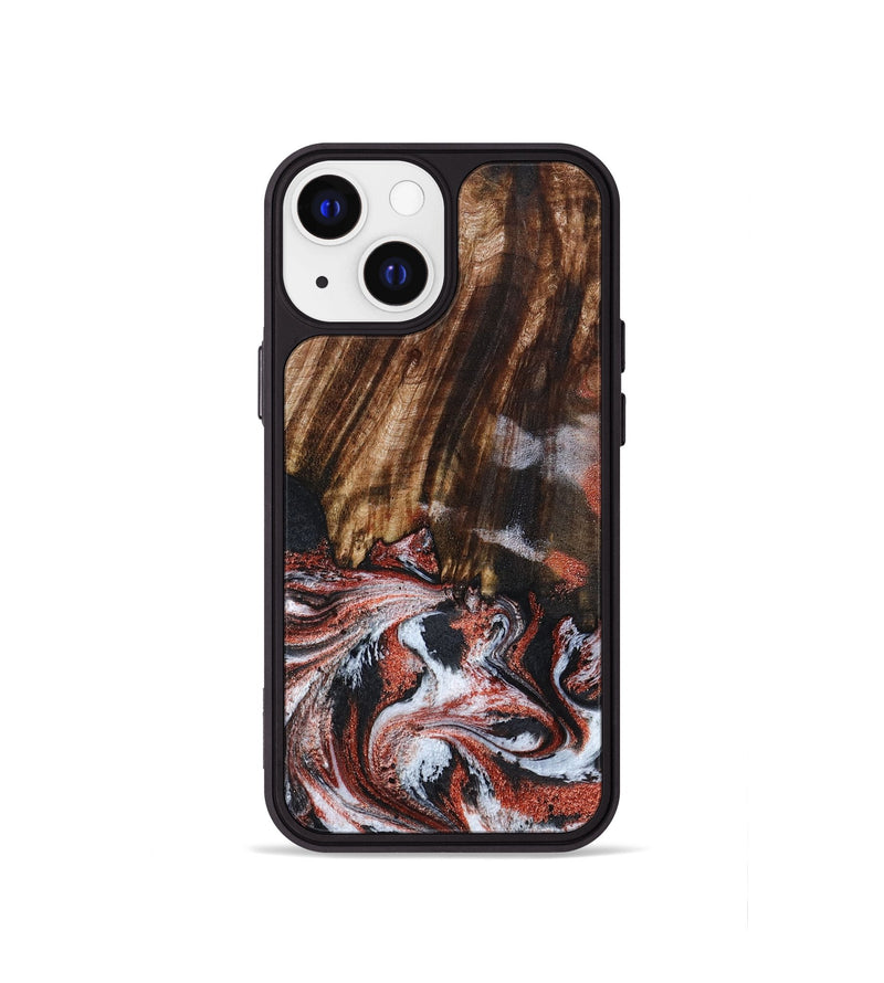 iPhone 13 mini Wood Phone Case - Tamie (Black & White, 798387)