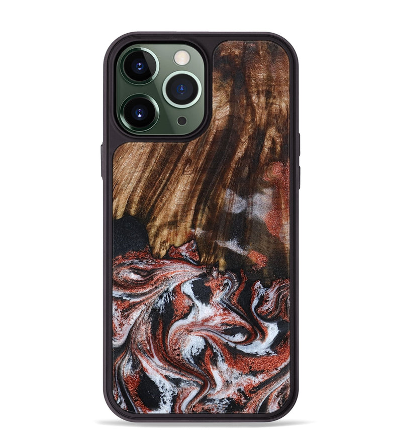 iPhone 13 Pro Max Wood Phone Case - Tamie (Black & White, 798387)