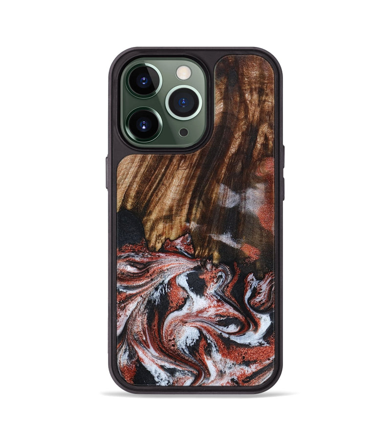 iPhone 13 Pro Wood Phone Case - Tamie (Black & White, 798387)