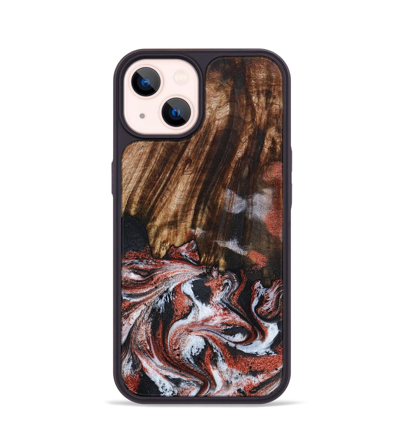 iPhone 14 Wood Phone Case - Tamie (Black & White, 798387)