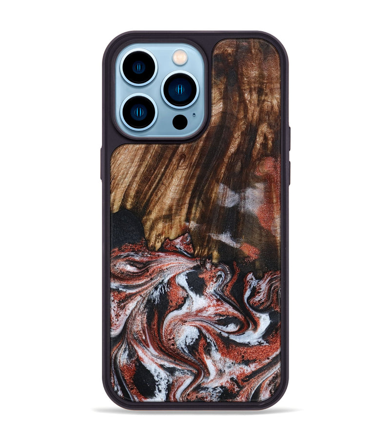 iPhone 14 Pro Max Wood Phone Case - Tamie (Black & White, 798387)