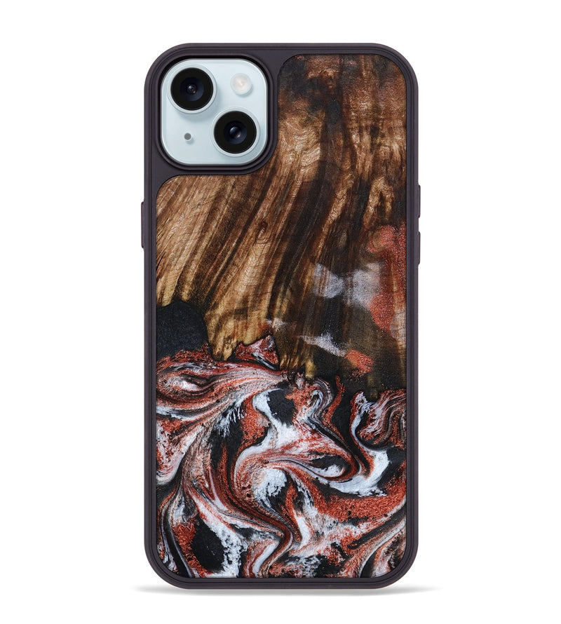 iPhone 15 Plus Wood Phone Case - Tamie (Black & White, 798387)