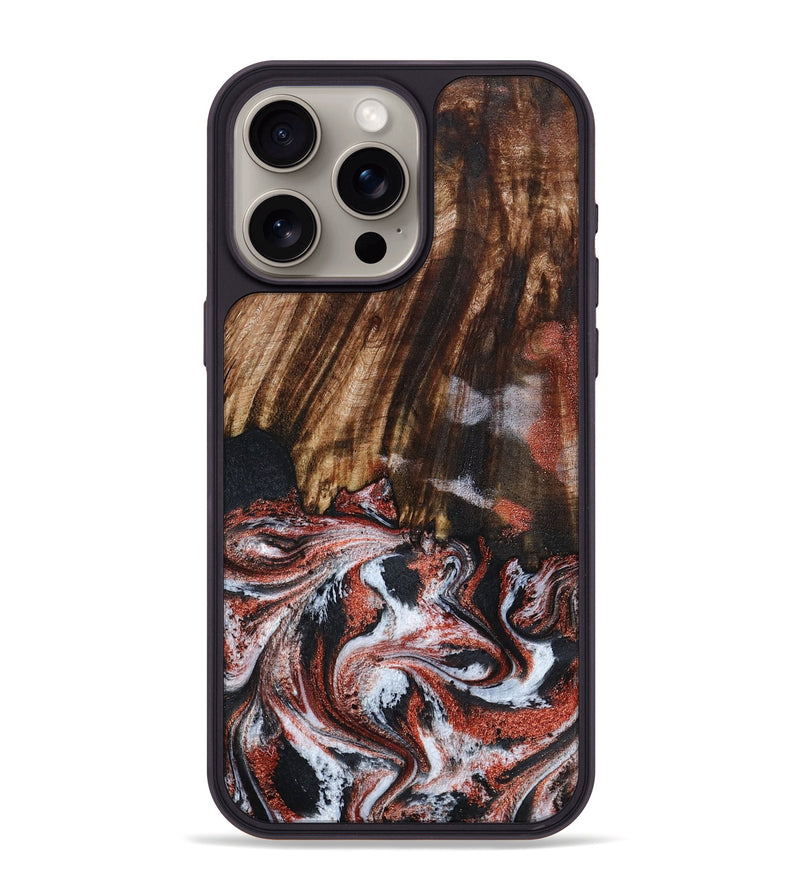 iPhone 15 Pro Max Wood Phone Case - Tamie (Black & White, 798387)