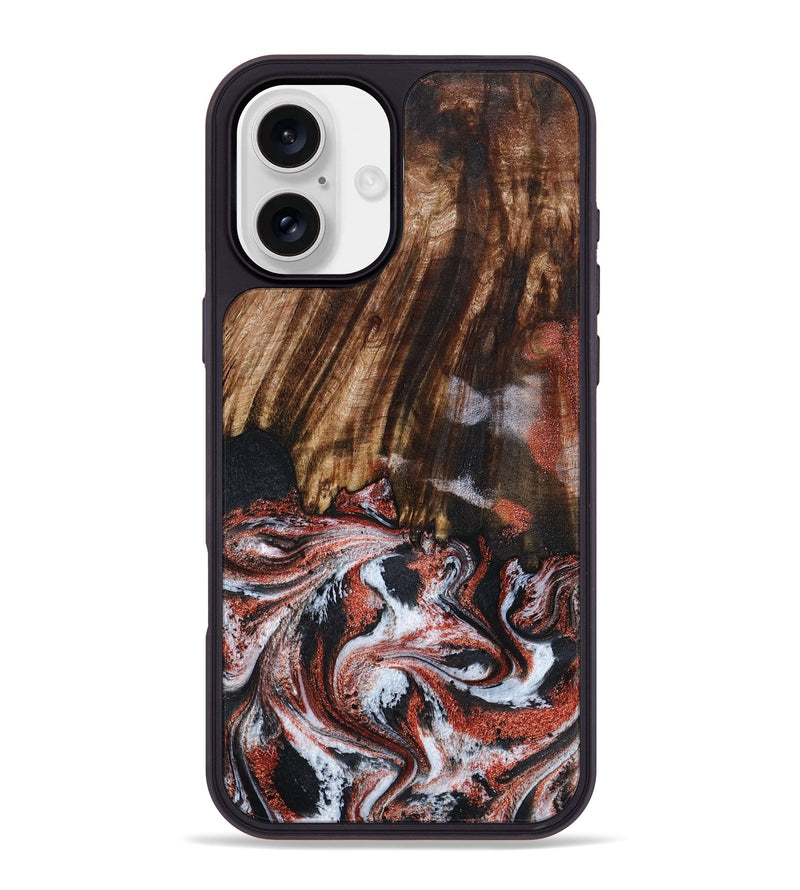 iPhone 16 Plus Wood Phone Case - Tamie (Black & White, 798387)