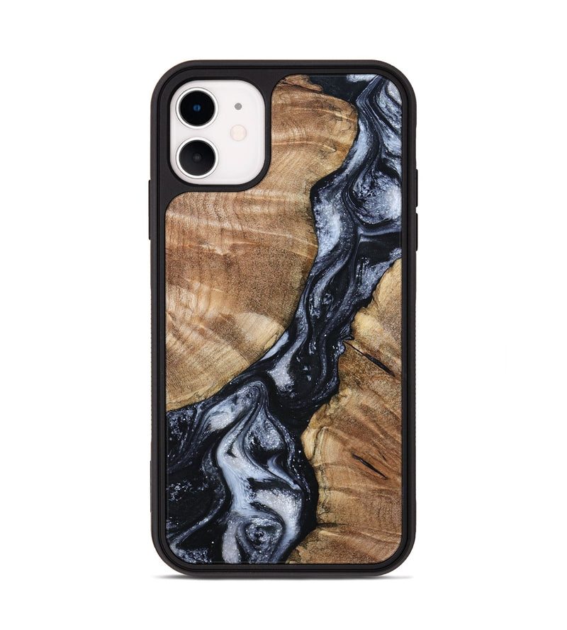 iPhone 11 Wood Phone Case - Aries (Black & White, 798388)