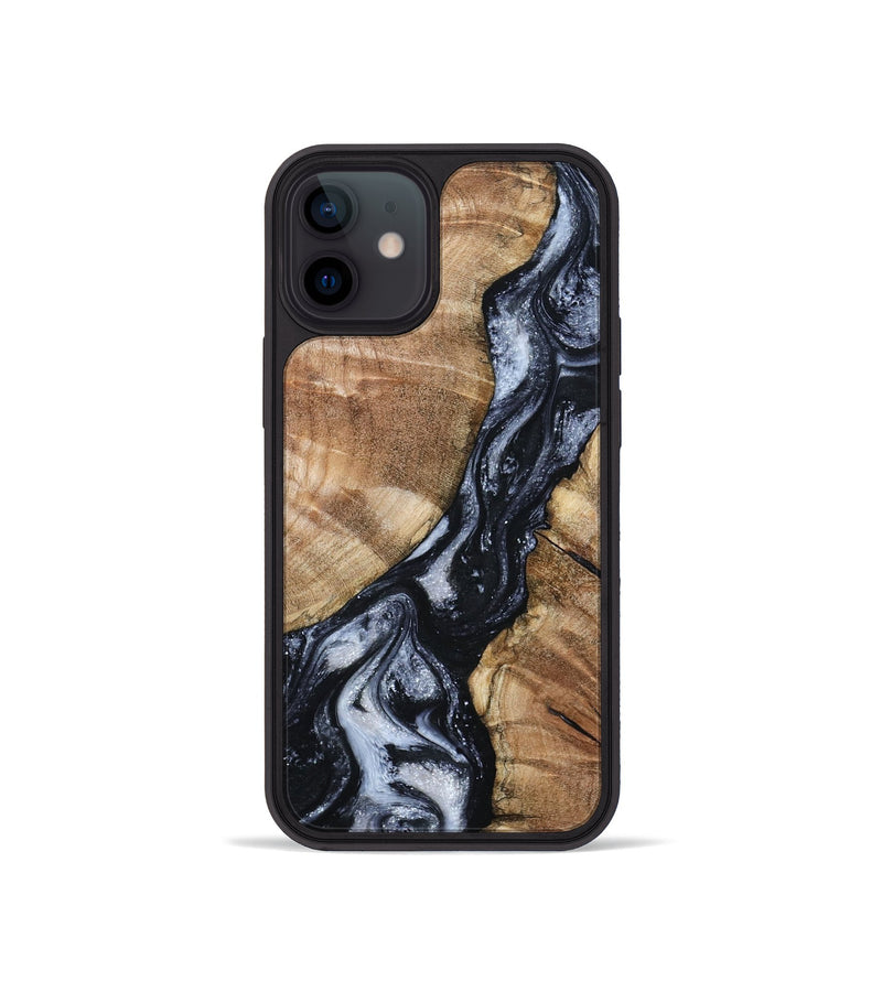iPhone 12 mini Wood Phone Case - Aries (Black & White, 798388)