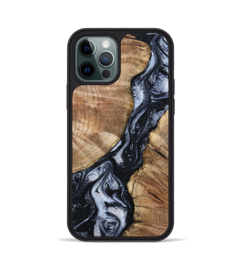 iPhone 12 Pro Wood Phone Case - Aries (Black & White, 798388)