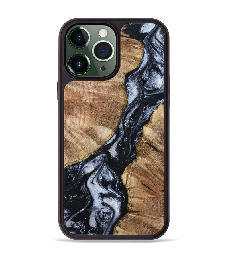 iPhone 13 Pro Max Wood Phone Case - Aries (Black & White, 798388)
