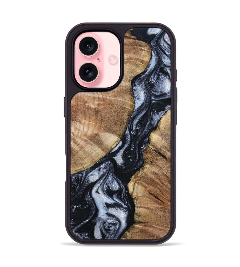 iPhone 16 Wood Phone Case - Aries (Black & White, 798388)