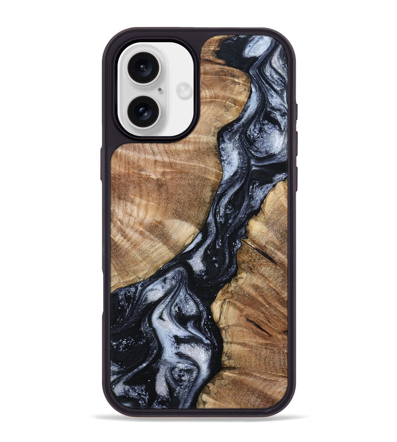 iPhone 16 Plus Wood Phone Case - Aries (Black & White, 798388)