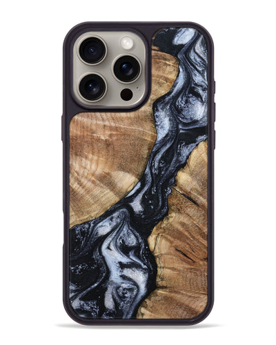 iPhone 16 Pro Max Wood Phone Case - Aries (Black & White, 798388)