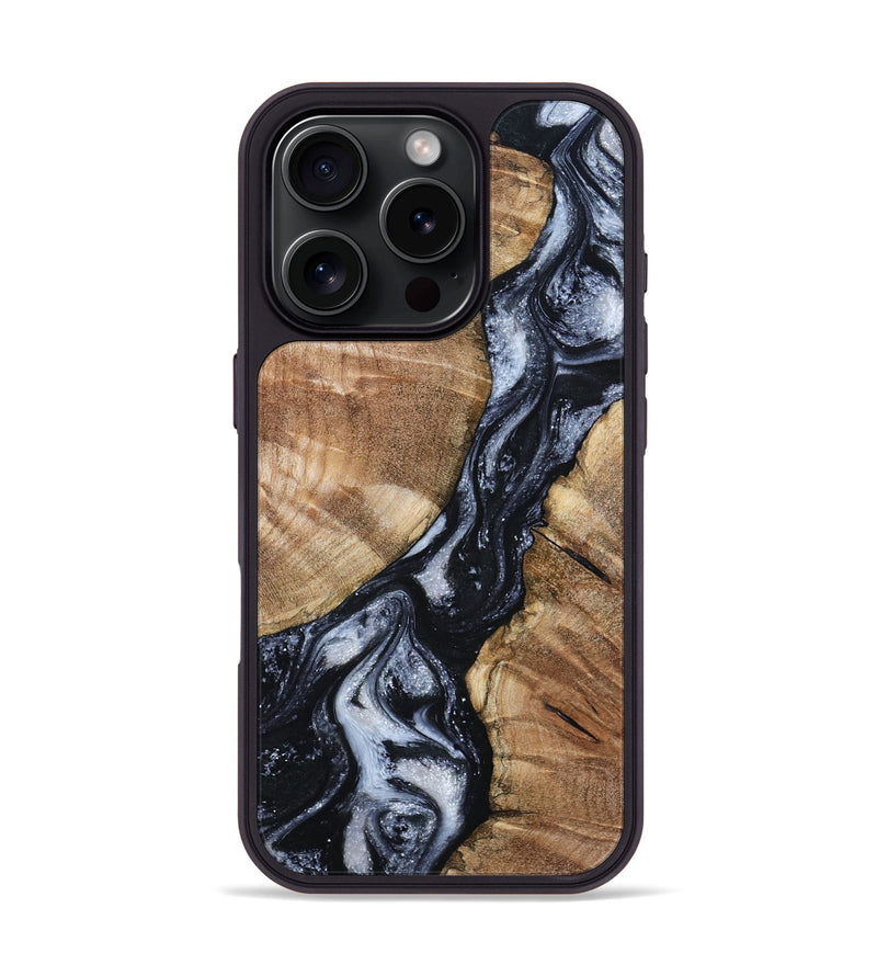iPhone 16 Pro Wood Phone Case - Aries (Black & White, 798388)
