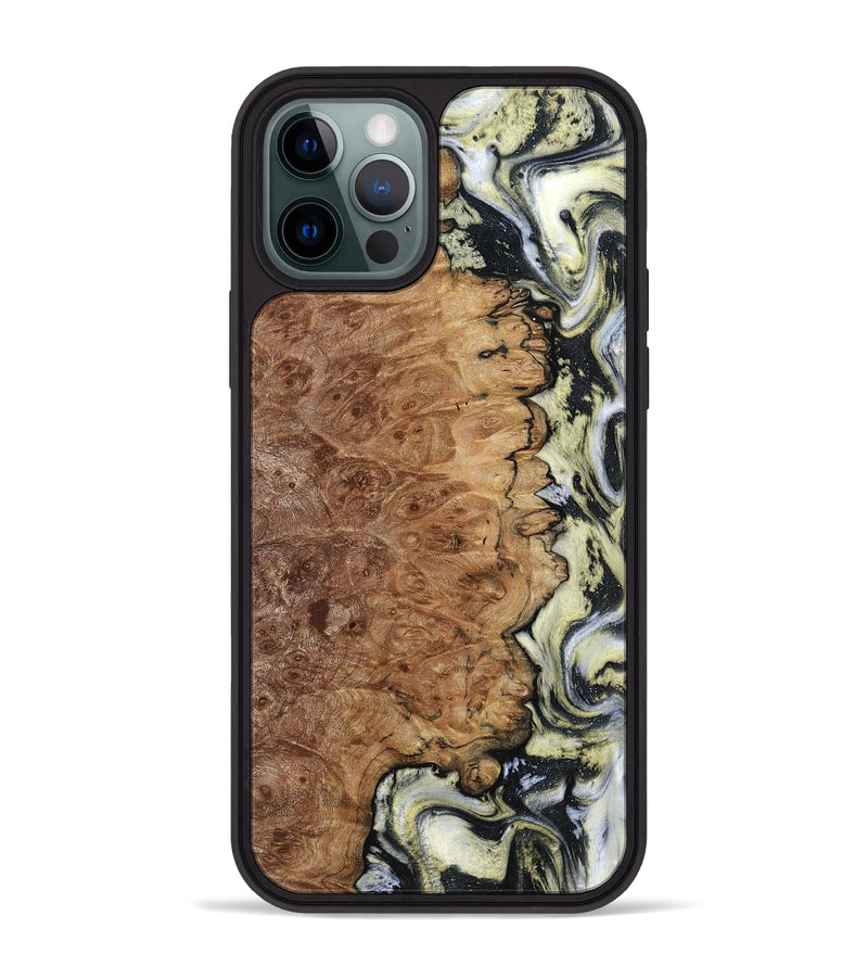 iPhone 12 Pro Max Wood Phone Case - Lucinda (Black & White, 798408)
