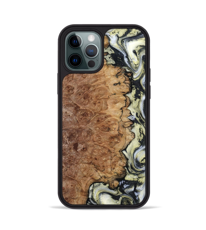 iPhone 12 Pro Wood Phone Case - Lucinda (Black & White, 798408)