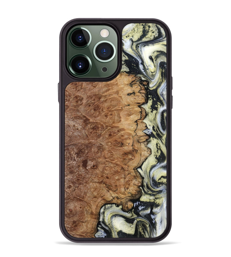 iPhone 13 Pro Max Wood Phone Case - Lucinda (Black & White, 798408)
