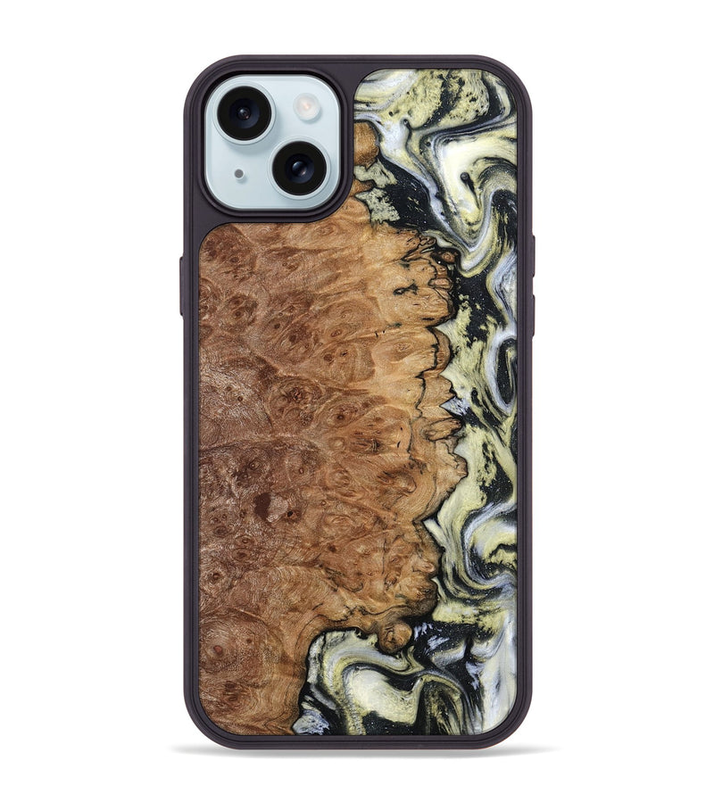 iPhone 15 Plus Wood Phone Case - Lucinda (Black & White, 798408)