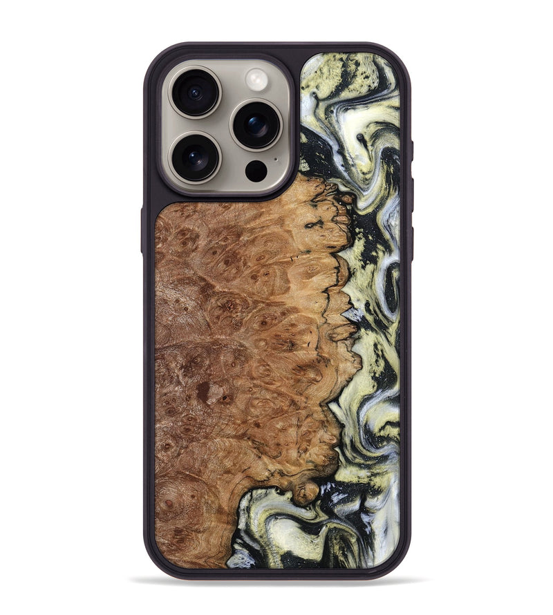 iPhone 15 Pro Max Wood Phone Case - Lucinda (Black & White, 798408)