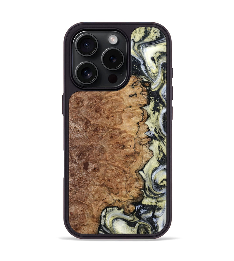 iPhone 16 Pro Wood Phone Case - Lucinda (Black & White, 798408)