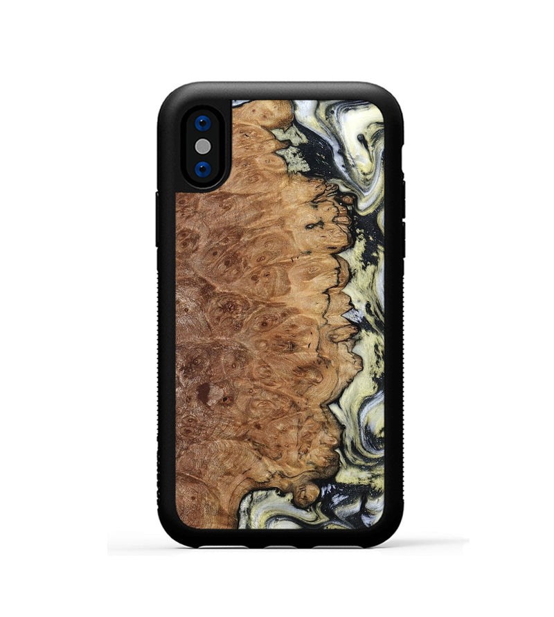 iPhone Xs Wood Phone Case - Lucinda (Black & White, 798408)