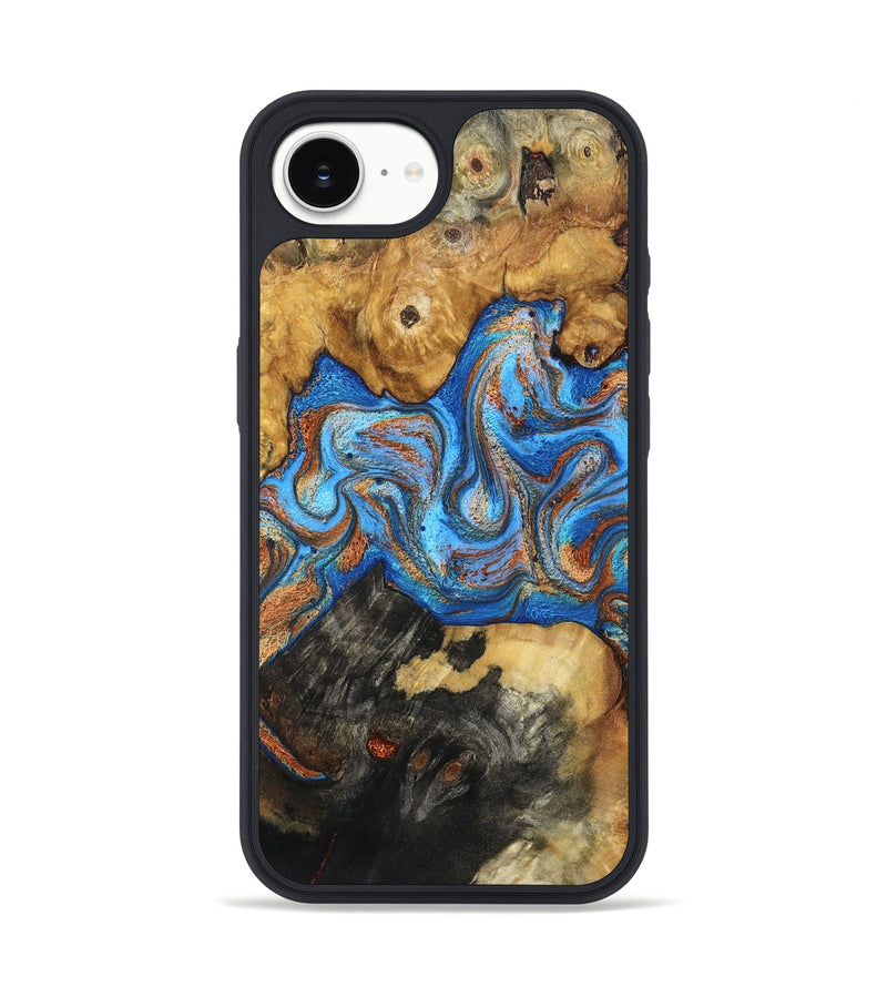 iPhone 16e Wood Phone Case - Barbara (Teal & Gold, 798639)