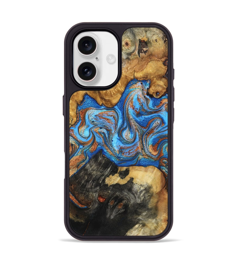iPhone 17 Wood Phone Case - Barbara (Teal & Gold, 798639)