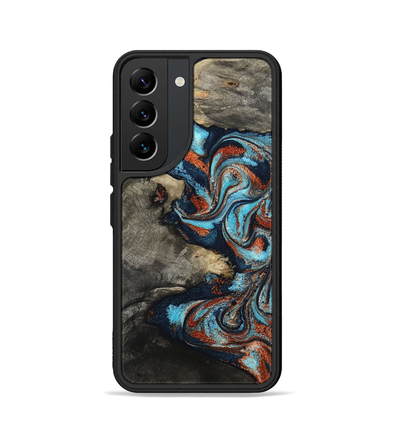 Galaxy S22 Wood Phone Case - Natalya (Teal & Gold, 798640)