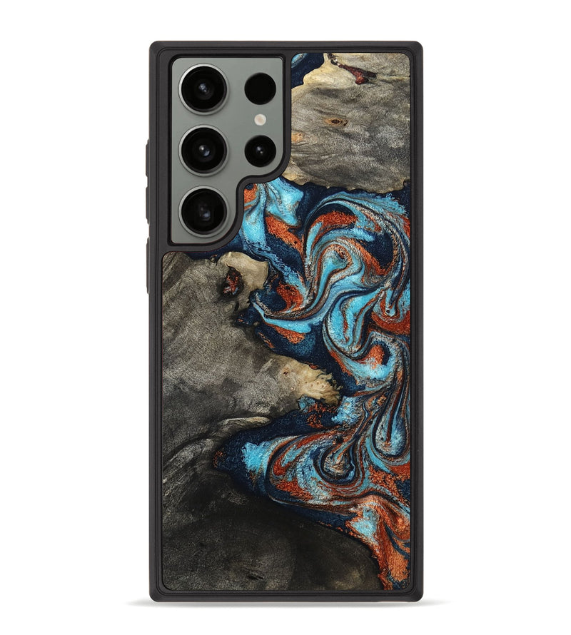 Galaxy S23 Ultra Wood Phone Case - Natalya (Teal & Gold, 798640)