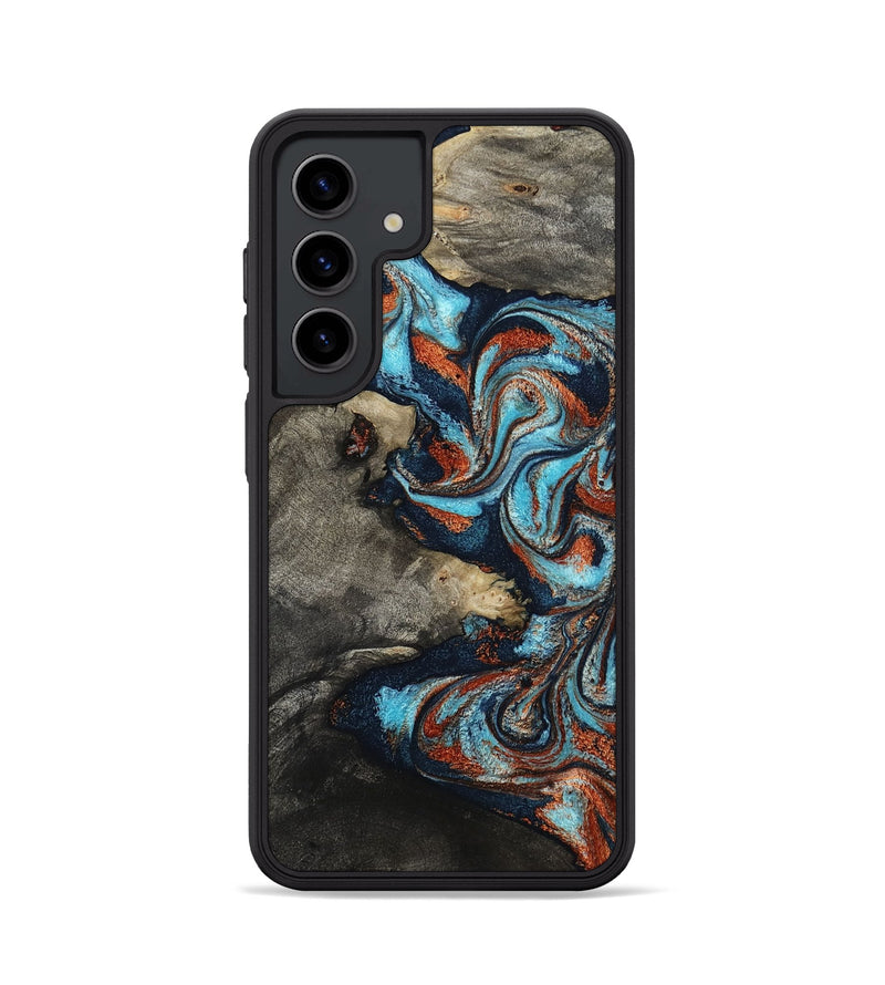 Galaxy S24 Wood Phone Case - Natalya (Teal & Gold, 798640)