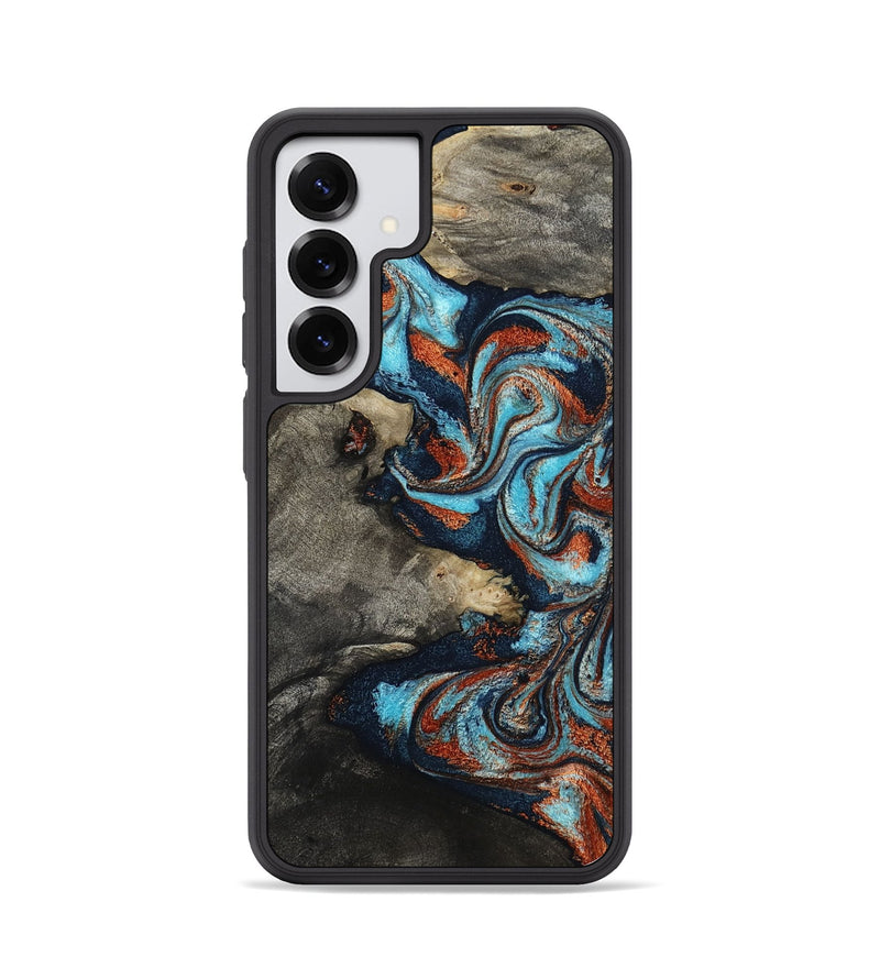 Galaxy S25 Wood Phone Case - Natalya (Teal & Gold, 798640)