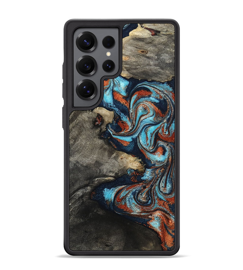 Galaxy S25 Ultra Wood Phone Case - Natalya (Teal & Gold, 798640)