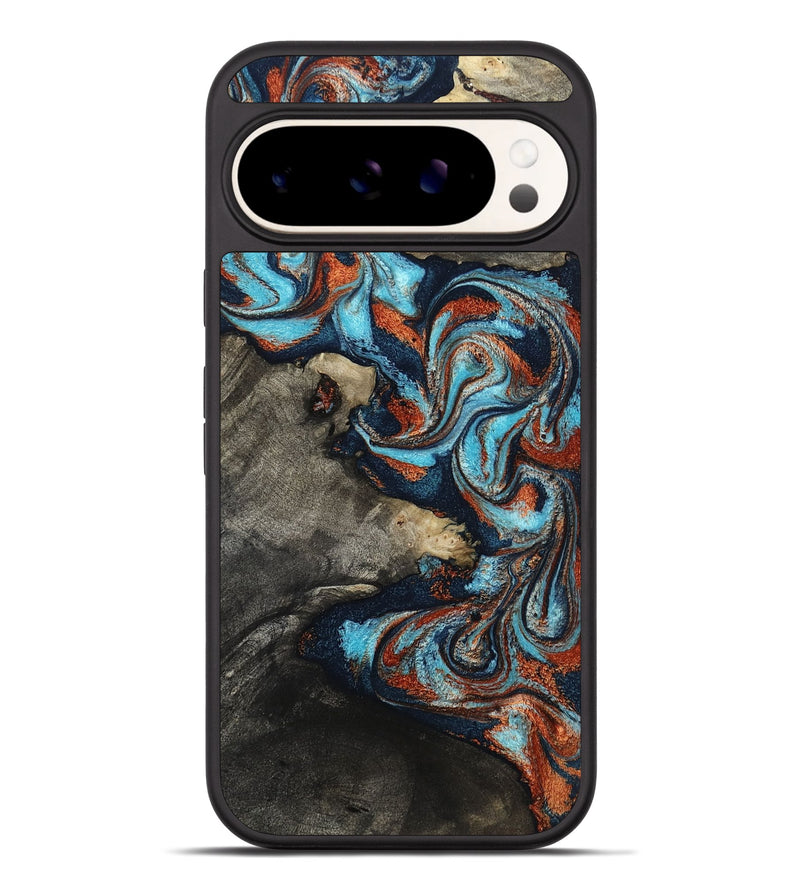 Pixel 9 Pro XL Wood Phone Case - Natalya (Teal & Gold, 798640)