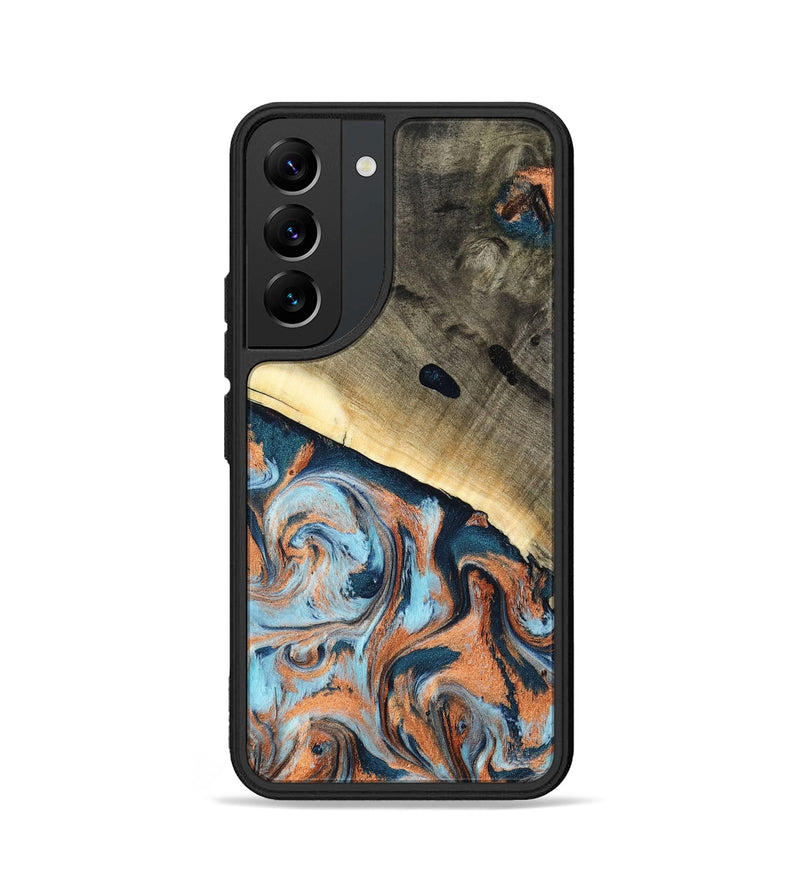 Galaxy S22 Wood Phone Case - Kaleb (Teal & Gold, 798641)