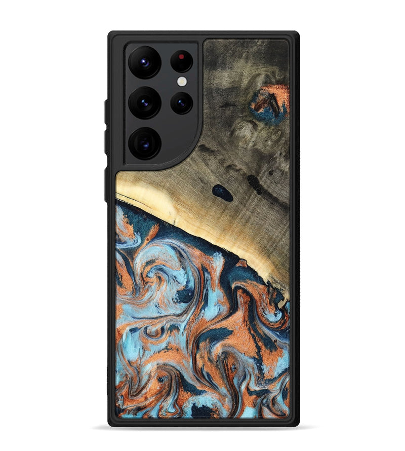 Galaxy S22 Ultra Wood Phone Case - Kaleb (Teal & Gold, 798641)