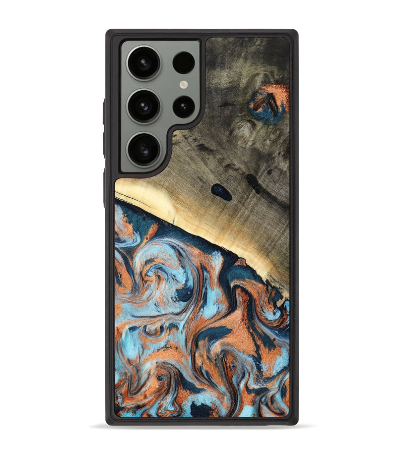 Galaxy S23 Ultra Wood Phone Case - Kaleb (Teal & Gold, 798641)