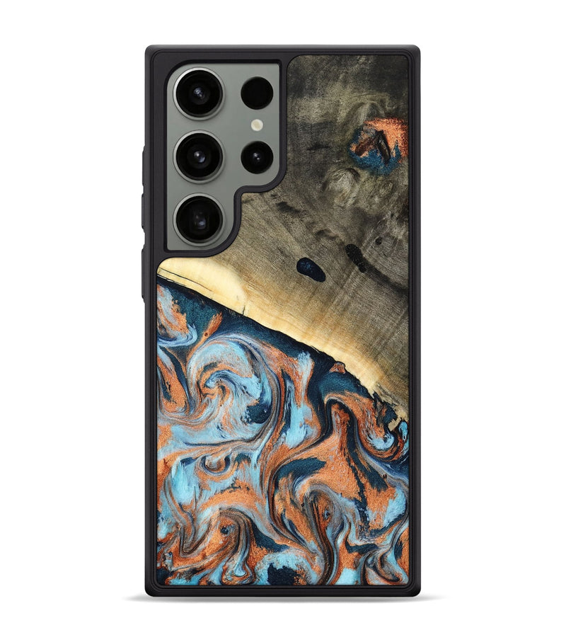 Galaxy S24 Ultra Wood Phone Case - Kaleb (Teal & Gold, 798641)