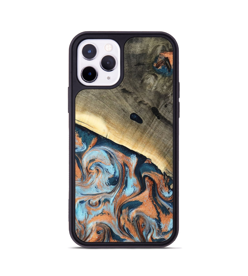 iPhone 11 Pro Wood Phone Case - Kaleb (Teal & Gold, 798641)