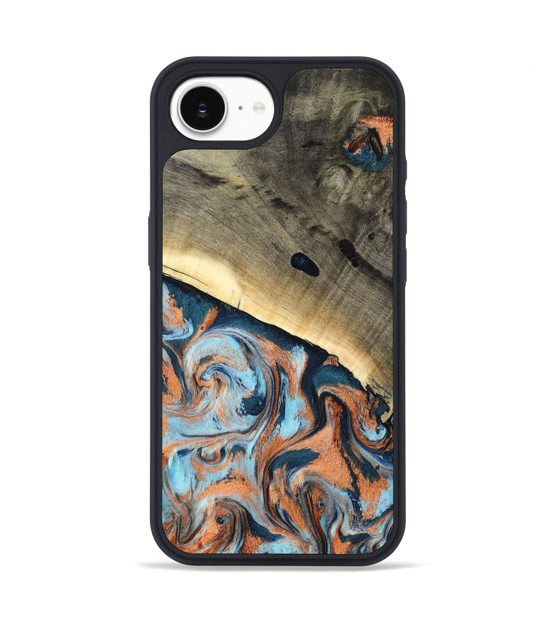 iPhone 16e Wood Phone Case - Kaleb (Teal & Gold, 798641)