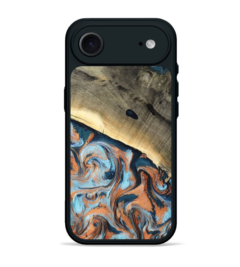 iPhone 17 Air Wood Phone Case - Kaleb (Teal & Gold, 798641)
