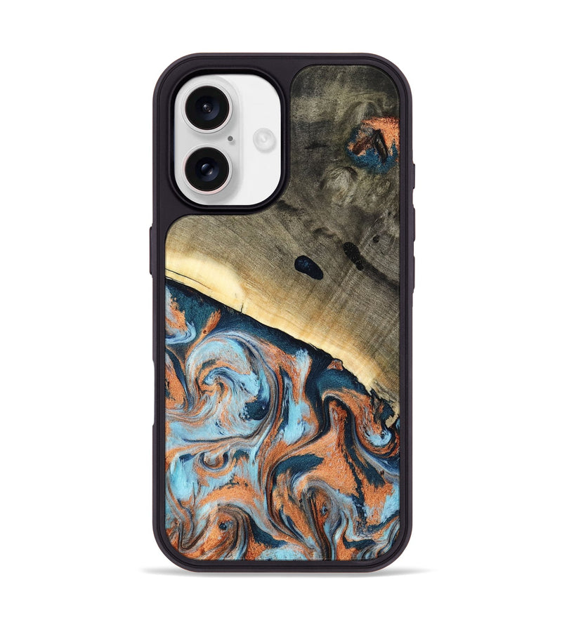iPhone 17 Wood Phone Case - Kaleb (Teal & Gold, 798641)
