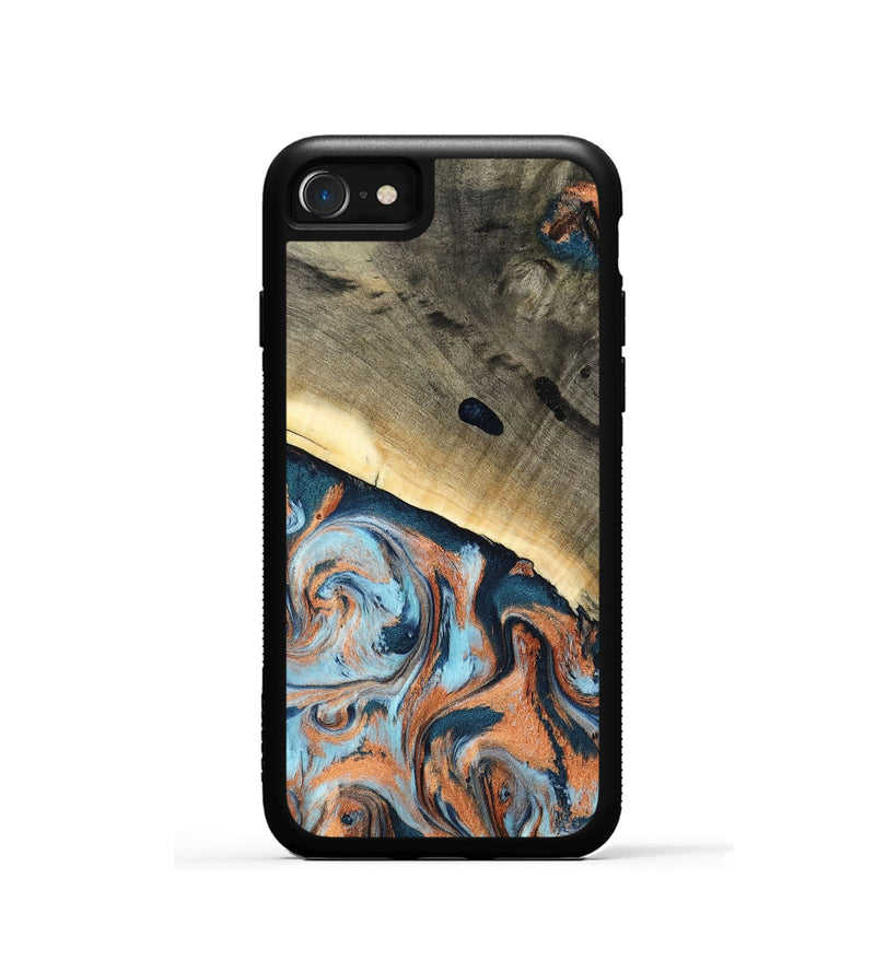 iPhone SE Wood Phone Case - Kaleb (Teal & Gold, 798641)