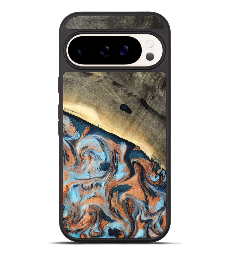 Pixel 9 Pro XL Wood Phone Case - Kaleb (Teal & Gold, 798641)
