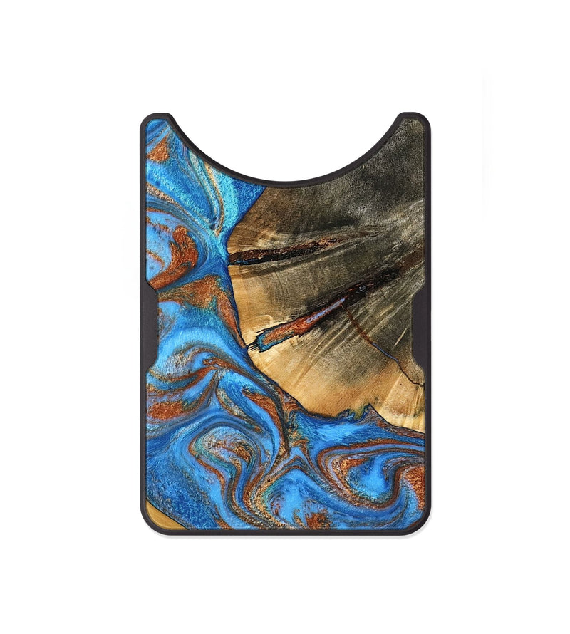 Alloy Wood Wallet - Niki (Teal & Gold, 798642)