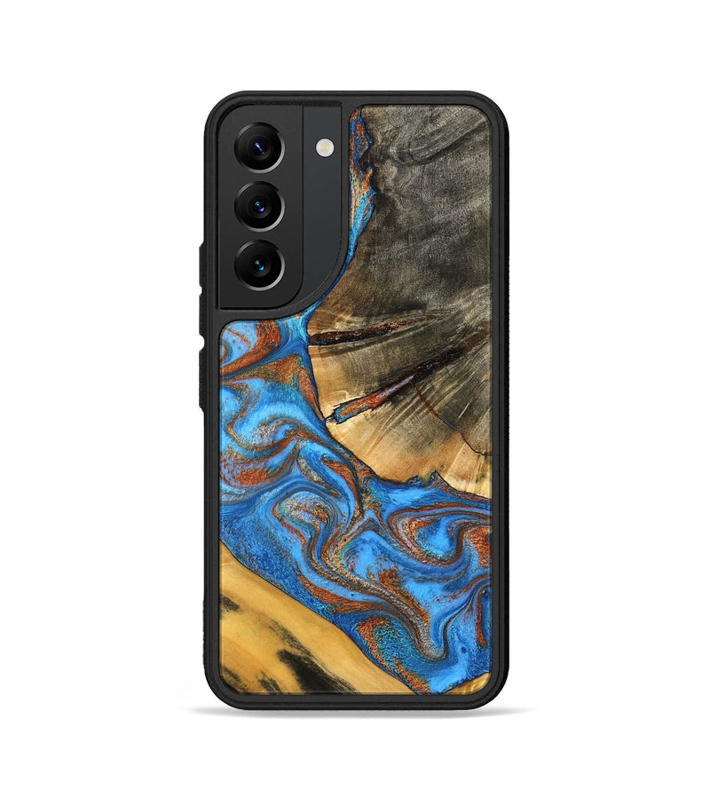Galaxy S22 Wood Phone Case - Niki (Teal & Gold, 798642)