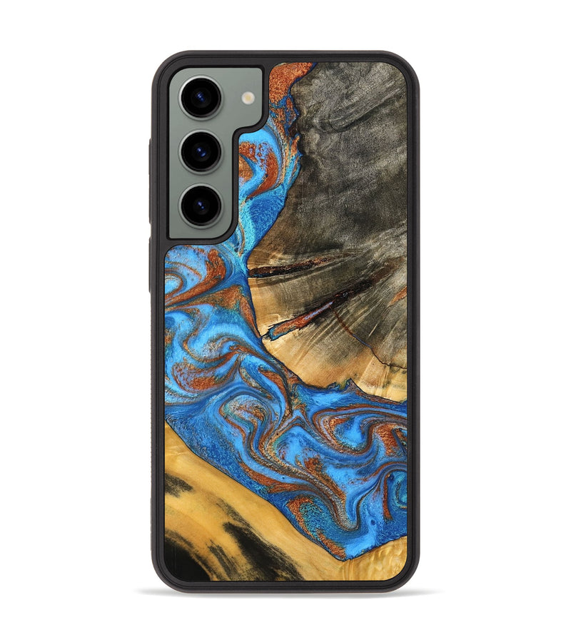 Galaxy S23 Plus Wood Phone Case - Niki (Teal & Gold, 798642)