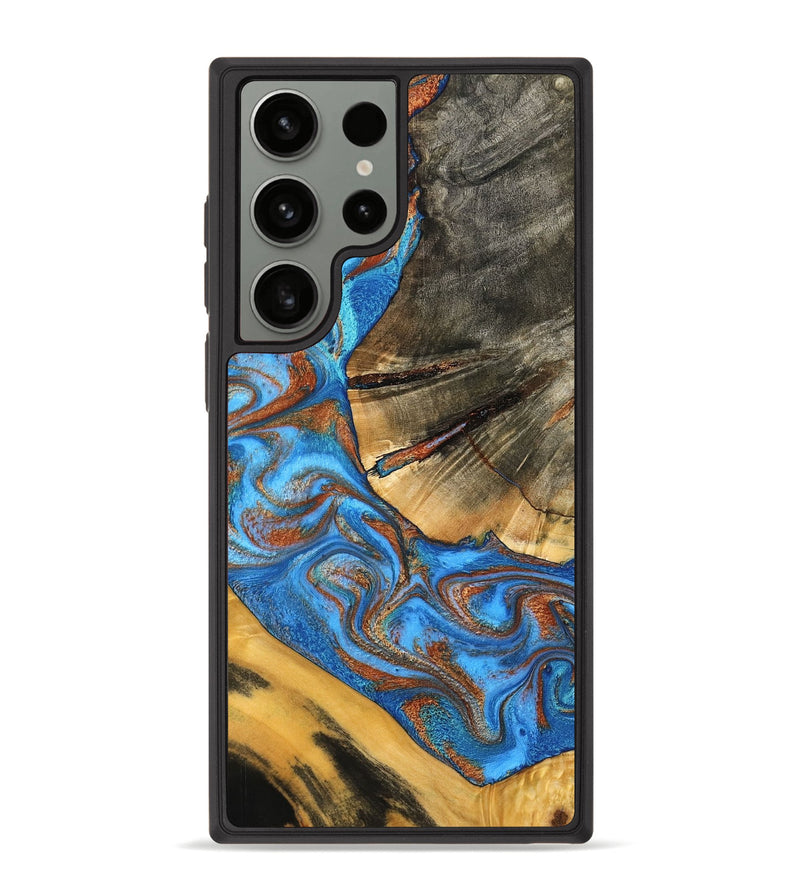 Galaxy S23 Ultra Wood Phone Case - Niki (Teal & Gold, 798642)