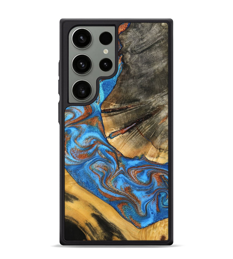 Galaxy S24 Ultra Wood Phone Case - Niki (Teal & Gold, 798642)